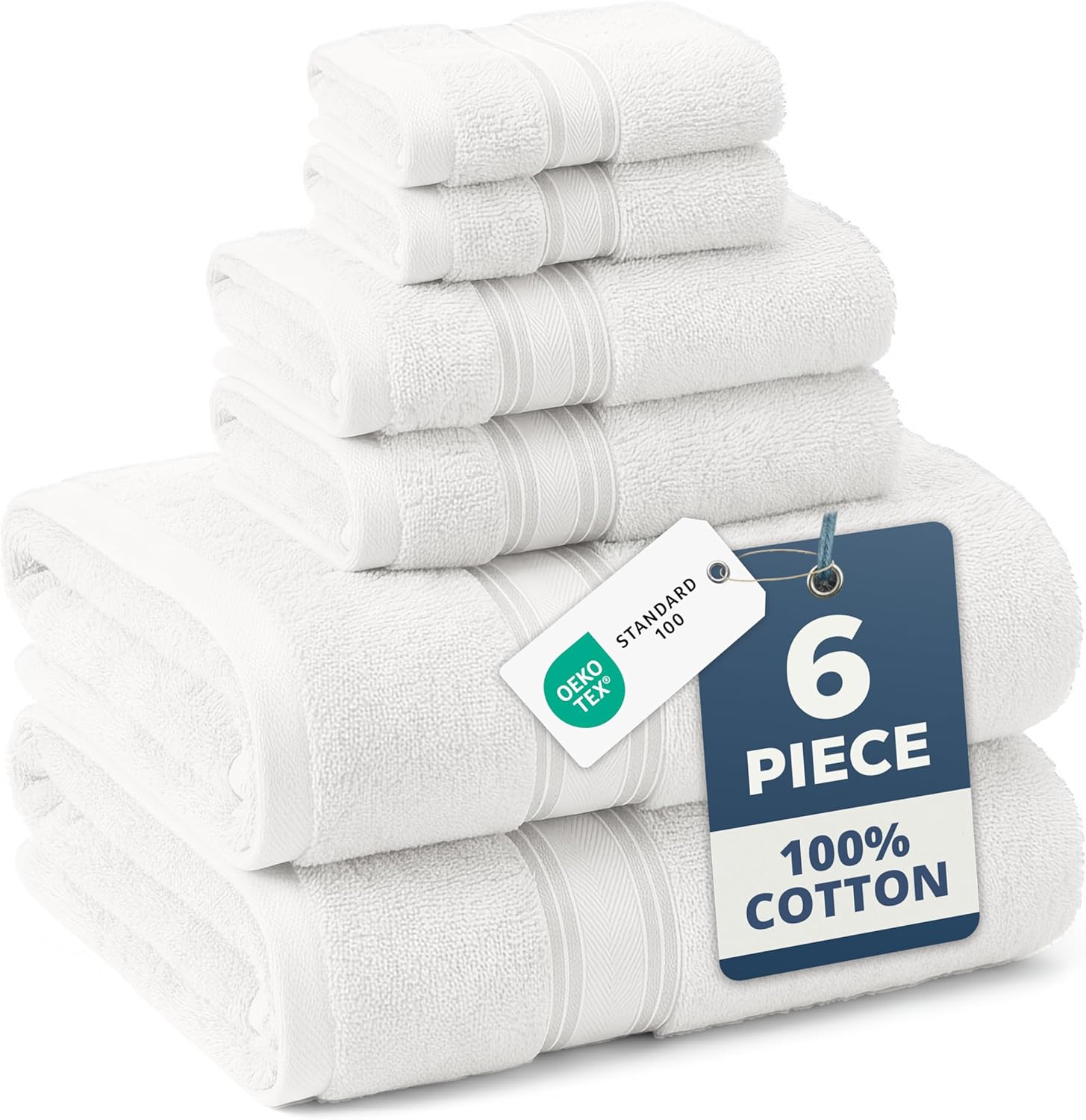 LANE LINEN Bath Towels Set of 6