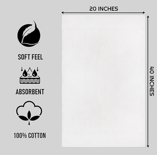 ZUPERIA White Bath Towels Bulk view 4