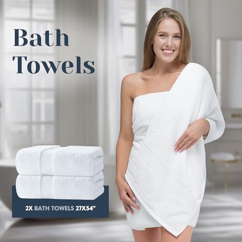 Luxury White Bath Towel Set view 4