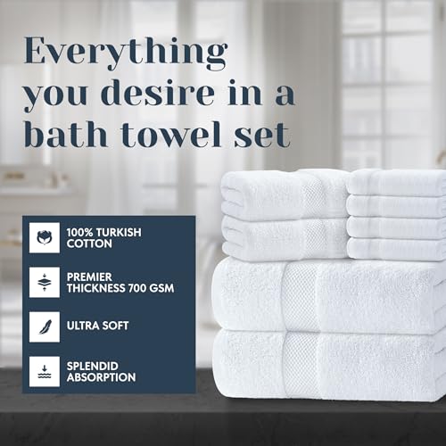 Luxury White Bath Towel Set view 2