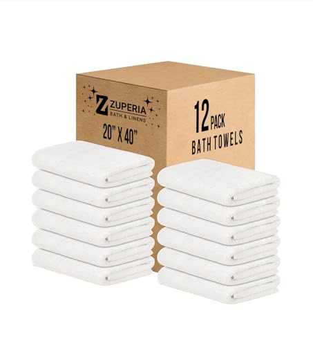 ZUPERIA White Bath Towels Bulk