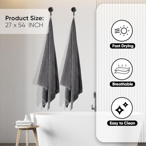 HOMEXCEL Grey Bath Towels 2 view 2