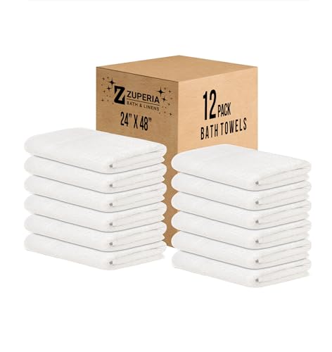 ZUPERIA White Bath Towels Bulk