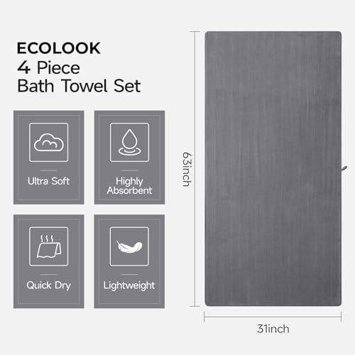 ecolook 4 Pack Microfiber Bath view 3