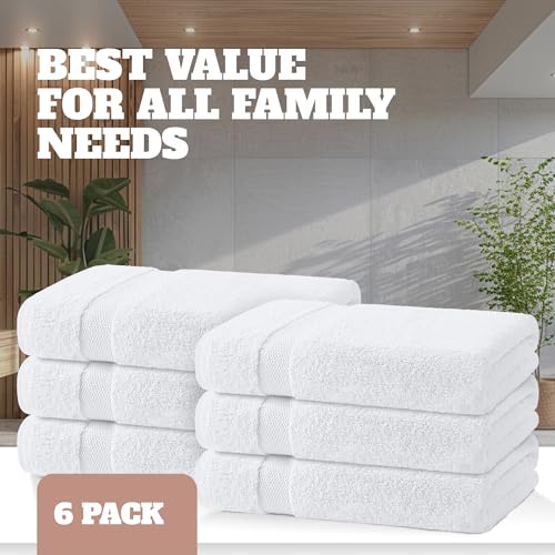 White Bath Towels 24x50 Inch view 4