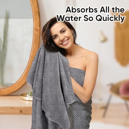 HOMEXCEL Grey Bath Towels 2 view 5