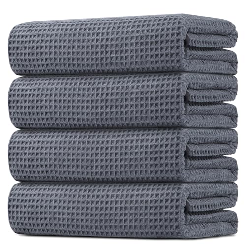 HOMEXCEL Waffle Bath Towels Set